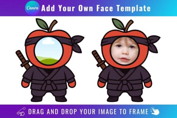Apple Ninja Face Templates: Custom Canva Designs