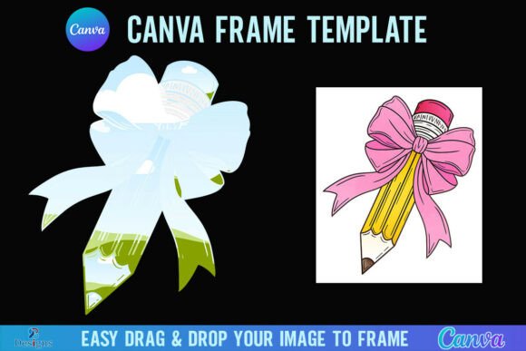 Coquette Pencil Bow Canva Frame: A Teacher's Design Tool