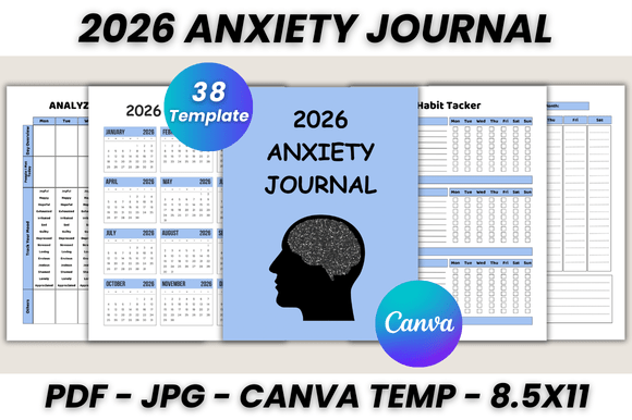 Design Your 2026 Strategy with This Anxiety Journal Canva Template