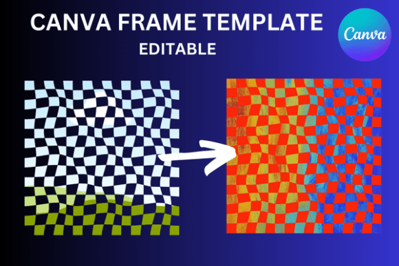 Distorted Checkered Pattern Canva Frame: Your New Go-To Design Asset