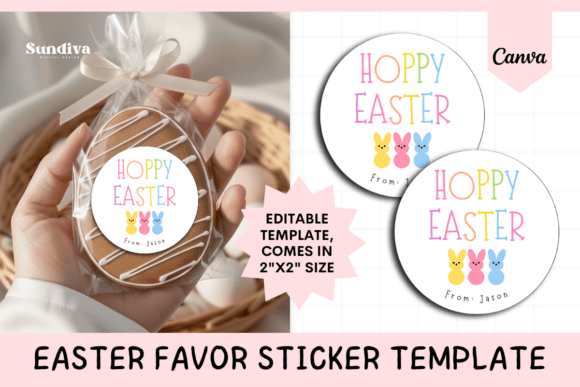 Easter Treat Round Sticker Template 5: A Quick Design Win
