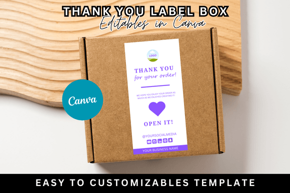 Editable Box Label Template for Custom Branding