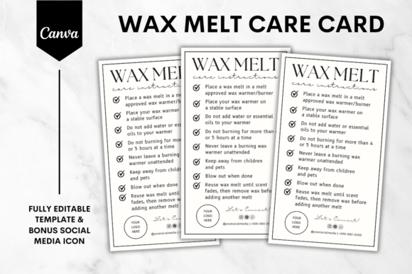 Elevate Your Brand with Wax Melt Care Card Canva Template 4