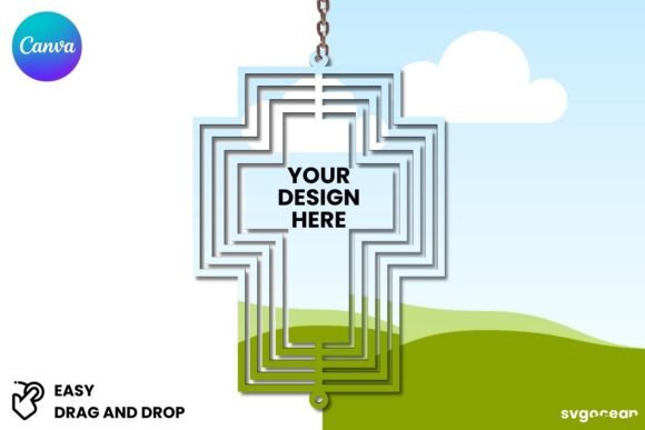 Elevate Your Visuals with the Cross Wind Spinner Canva Mockup