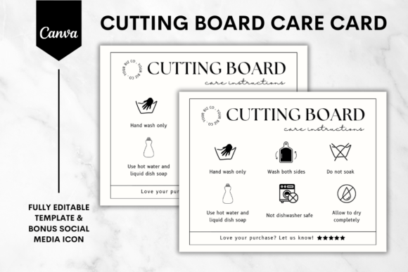 Essential Guide to the Cutting Board Care Card Canva Template 2