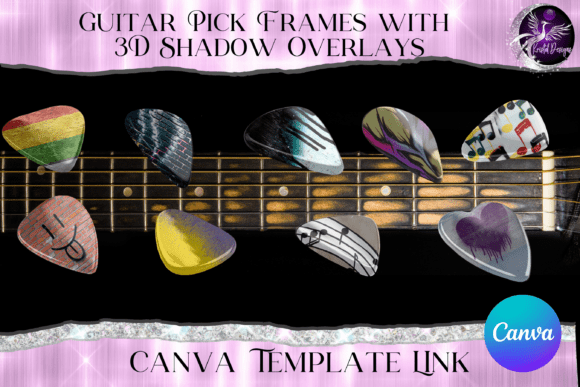 Guitar Pick Frame: 3D Shadow Overlay for Instant Depth