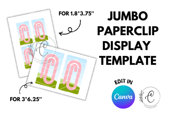 Jumbo Paperclip Display Card Editable: Modern Branding