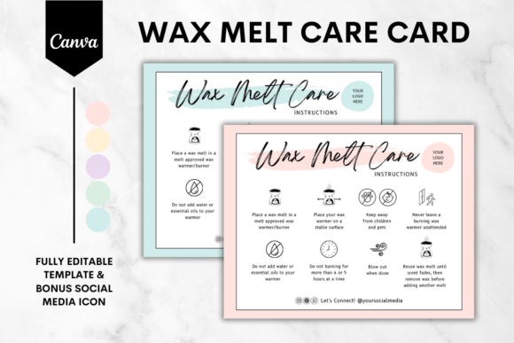 Professional Presentation: Wax Melt Care Card Canva Template 1