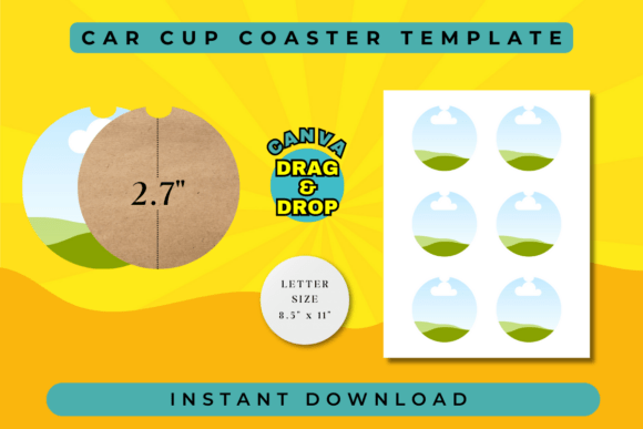 Stylish Car Cup Coaster Template: Your Digital Design Solution