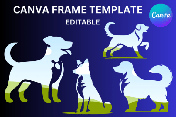 Unleashing Creativity: The Dogs Silhouette Canva Frame Template