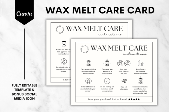 Wax Melt Care Card Canva Template 2: Elevate Your Brand